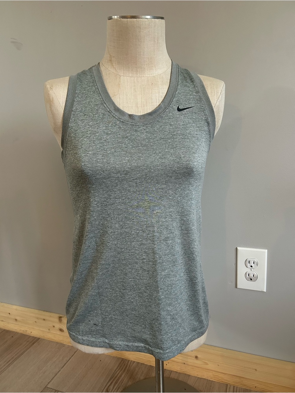 Nike Grey Athletic Tank Top with Small Swoosh